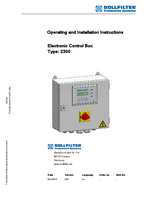 BOLLFILTER 2300型操作和安装说明